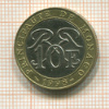 10 франков. Монако 1998г