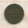 1 пфенниг. Саксония 1862г