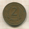 2 цента. Британские Карибы 1955г