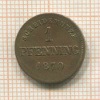 1 пфеннинг. Бавария 1870г