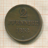 2 пфеннига. Ганновер 1853г