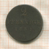2 пфеннига. Гановер 1837г