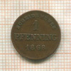 1 пфеннинг. Бавария 1868г