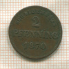 2 пфеннинга. Бавария 1870г