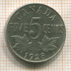 5 центов. Канада 1928г