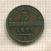 3 пфеннига. Пруссия 1870г