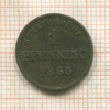 1 пфеннинг. Бавария 1863г