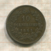 10 сентесимо. Италия 1863г
