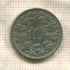 10 раппенов. Швейцария 1899г