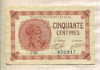 50 сантимов. Франция 1920г