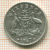 6 пенсов. Австралия 1957г