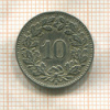 10 раппенов. Швейцария 1911г
