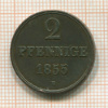 2 пфеннига. Германия 1855г