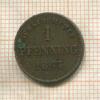 1 пфеннинг. Бавария 1864г