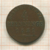 4 пфеннинга. Пруссия 1821г