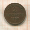 3 пфеннига. Олденбург-Биркенфельд 1858г