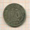10 центов. Цейлон 1913г