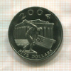 5 долларов. Либерия 2004г