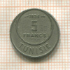 5 франков. Тунис 1954г
