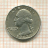 1/4 доллара. США 1962г