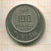 100 франков. Тунис 1957г