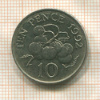 10 пенсов. Гернси 1985г