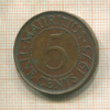 5 центов. Маврикий 1975г