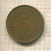 5 центов. Маврикий 1975г