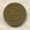 2 цента. Британские Карибы 1961г