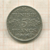 5 франков. Тунис 1934г