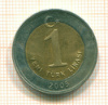 1 лира Турция 2005г
