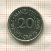20 центов. Маврикий 1999г