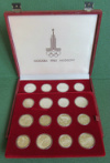 Комплект юбилейных монет "Москва 1980" в оригинальном футляре. 28 штук. (на некоторых есть участки с патиной)