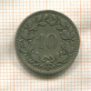 10 раппенов. Швейцария 1885г