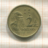 2 доллара. Австралия 1989г