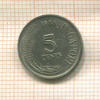 5 центов. Сингапур 1980г