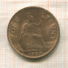 1 пенни. Великобритания 1967г