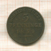 3 пфеннинга. Пруссия 1959г