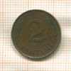 2 сантима. Латвия (деформация - немного вогнута) 1939г