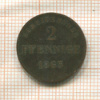 2 пфеннига. Саксония 1863г