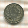 1 франк. Швейцария 1875г