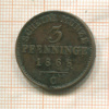 3 пфеннинга. Пруссия (деформация) 1868г
