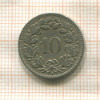 10 раппенов. Швейцария 1884г