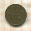 2 филлера. Венгрия 1939г