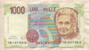 1000 лир. Италия 1990г