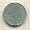 5 франков. Французская территория Афаров и Исса 1975г