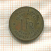 1 франк. Бельгийское Конго 1949г