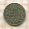 6 пенсов. Великобритания 1902г