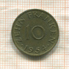 100 франков. Саарланд 1954г