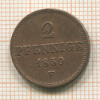 2 пфеннига. Саксония 1859г
